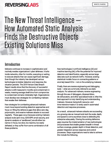 Filling the Defense Gap with The New Threat Intelligence & Advanced Malware Detection Strategies