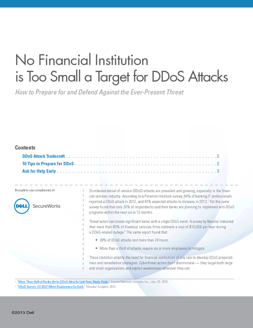 No Institution is Too Small a Target for DDoS Attacks