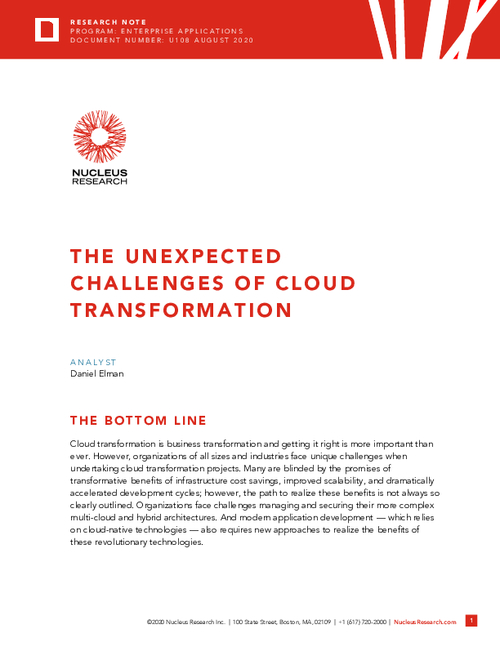 Nucleus Research: The Unexpected Challenges of Cloud Transformation