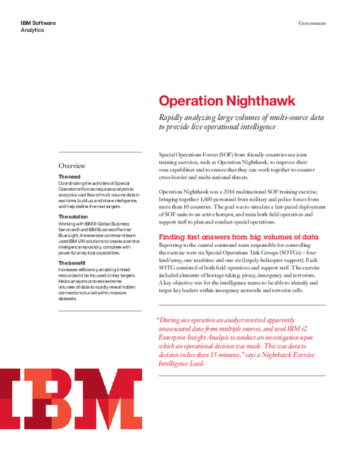 Operation Nighthawk: Finding Fast Answers from Big Volumes of Data