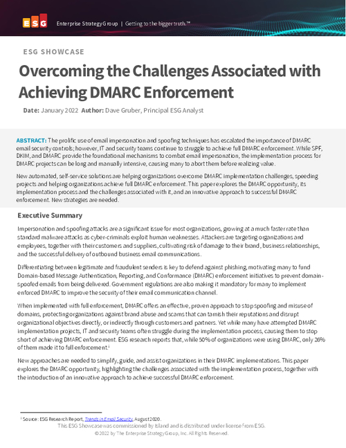 Overcoming The Challenges Associated With Achieving DMARC Enforcemen