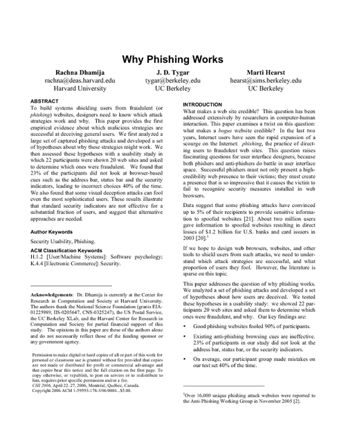 Why Phishing Works
