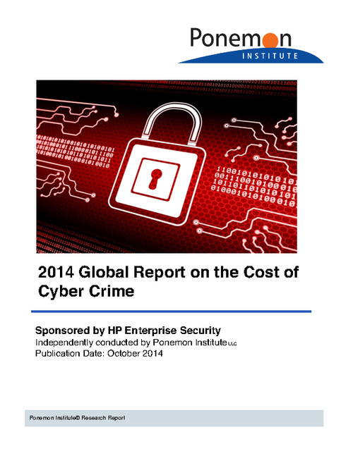 Ponemon Results: 2014 Cost of Cyber Crime