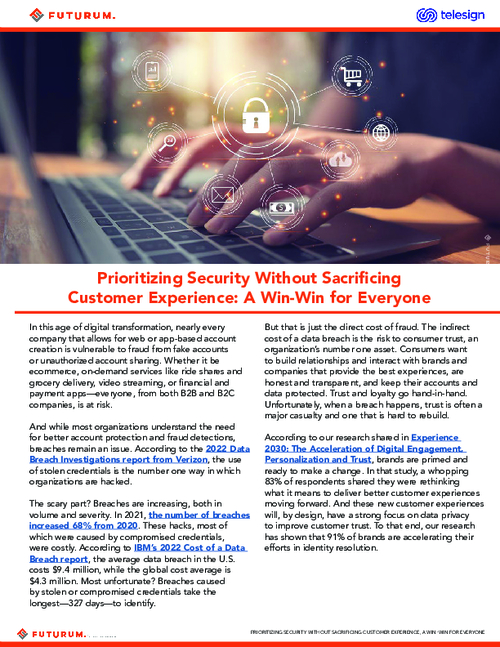 Prioritizing Security Without Sacrificing Customer Experience: A win-win for everyone
