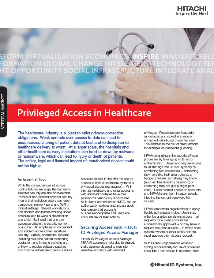 Privileged Access in Healthcare