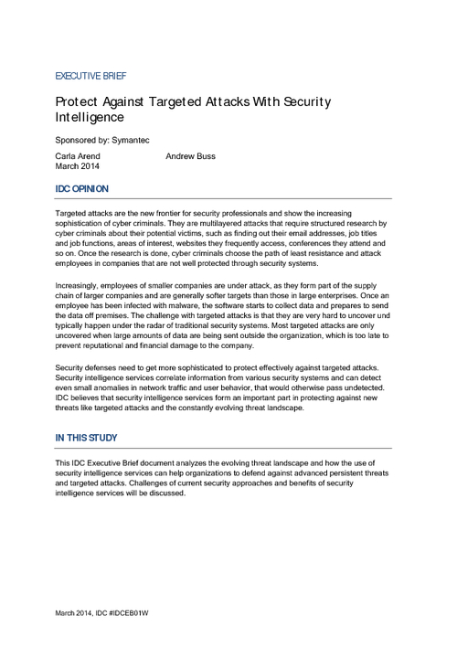 Protect Against Targeted Attacks With Security Intelligence