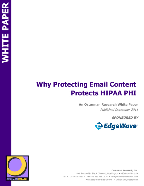 Why Protecting Email Content Protects HIPAA PHI