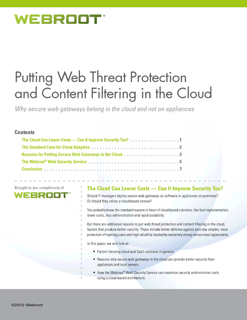 Putting Web Threat Protection and Content Filtering in the Cloud