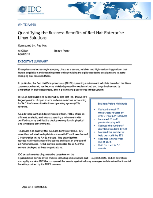 Executive Summary: Security Benefits of Linux Based Infrastructure