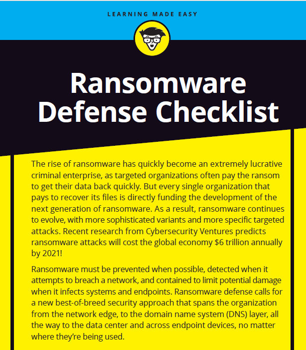 Ransomware Defense for Dummies Checklist- 2nd Edition