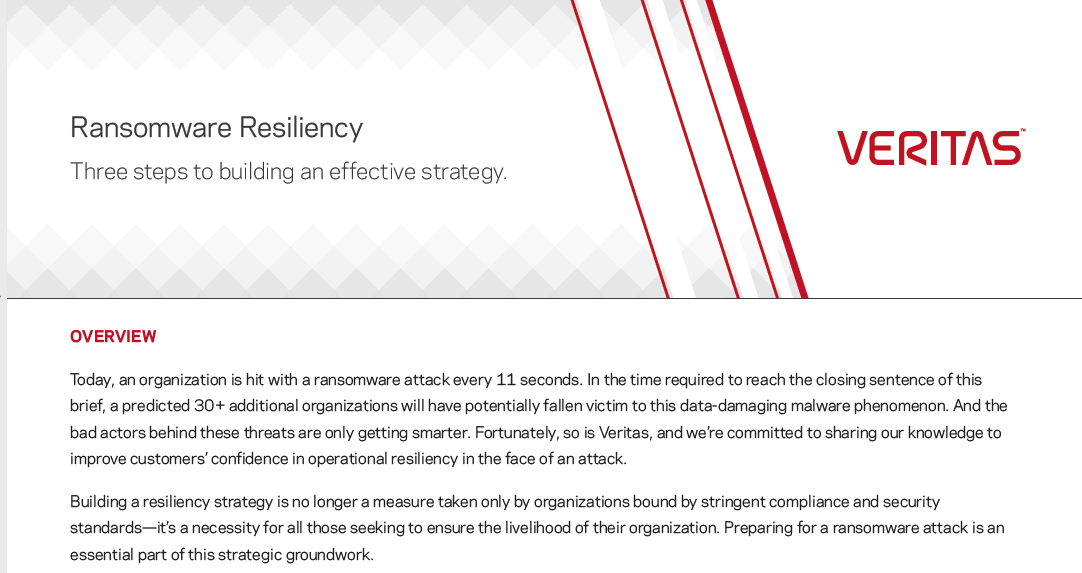 Ransomware Resiliency. Three steps to building an effective strategy