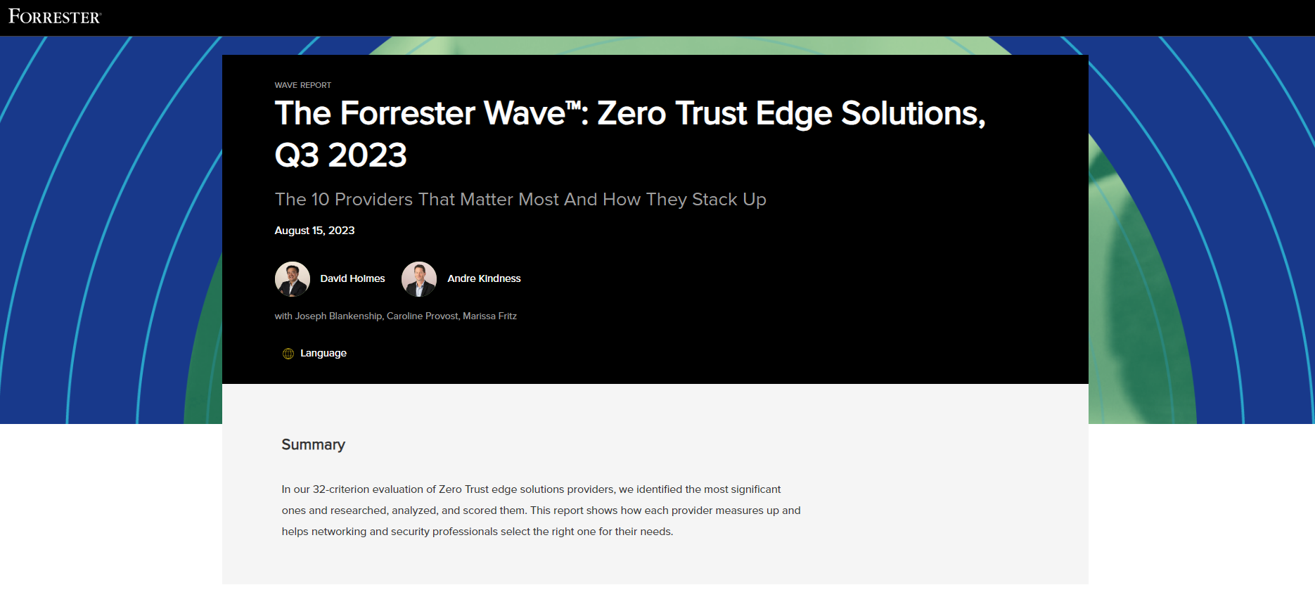 The Forrester Wave™: Zero Trust Edge Solutions, Q3 2023