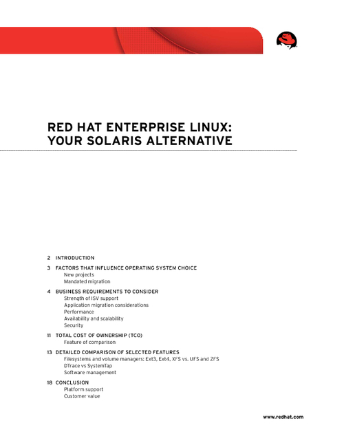 Red Hat Enterprise Linux - Your Solaris Alternative