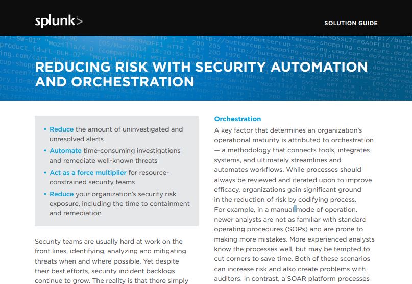 Reducing Risk With Security Automation & Orchestration