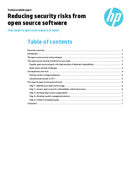 Reducing Security Risks from Open Source Software