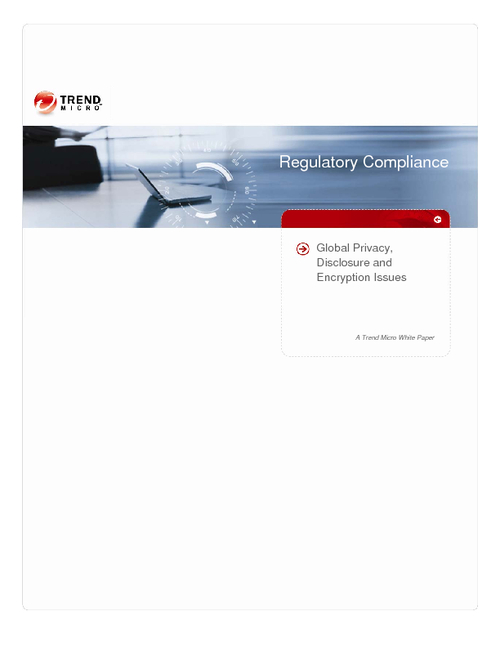 Regulatory Compliance: Global Privacy, Disclosure, & Encryption Issues