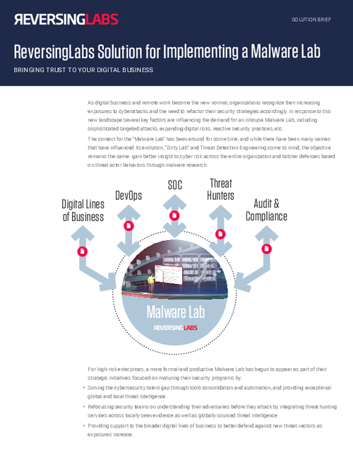 ReversingLabs Solution for Implementing a Malware Lab - Bringing Trust to Your Digital Business