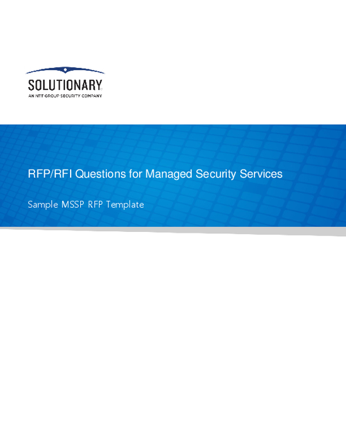 RFP/RFI Questions for Managed Security Services