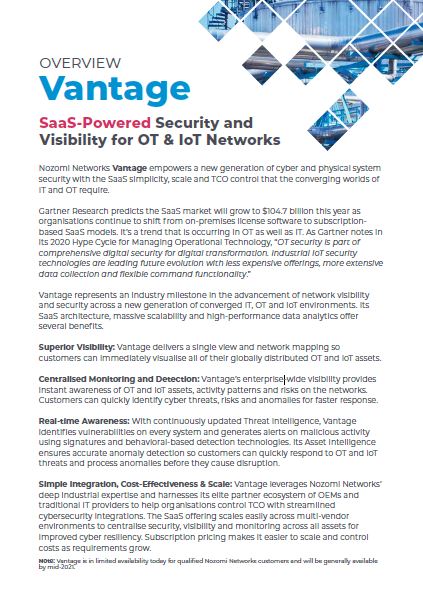 SaaS-Powered Security and Visibility for OT & IoT Networks