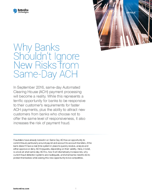 Ignoring Risks from Same-day ACH Will Cost You Big
