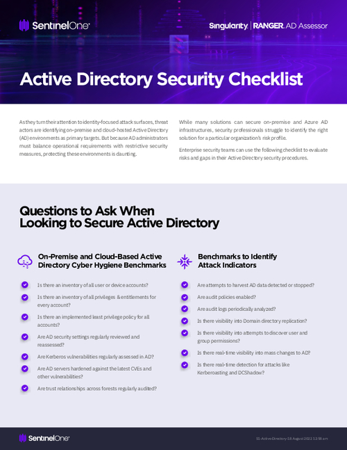 Taking the Necessary Steps to Secure Active Directory: Checklist