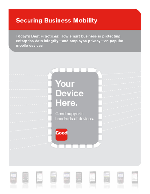 Securing Business Mobility: Today's Best Practices