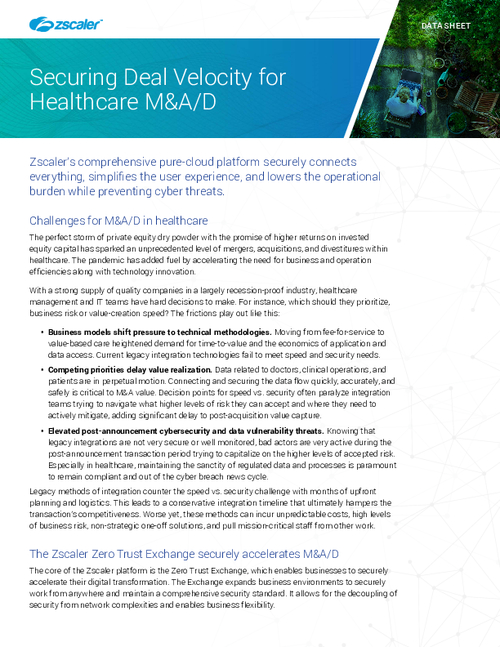 Securing Deal Velocity for Healthcare M&A/D