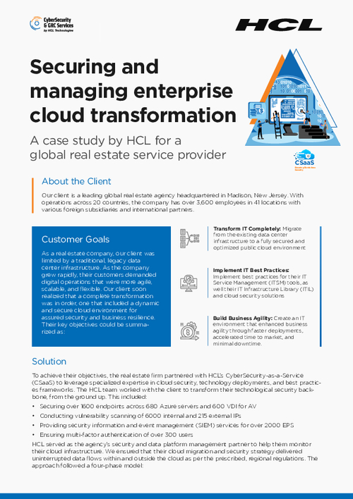Securing and Managing Enterprise Cloud Transformation