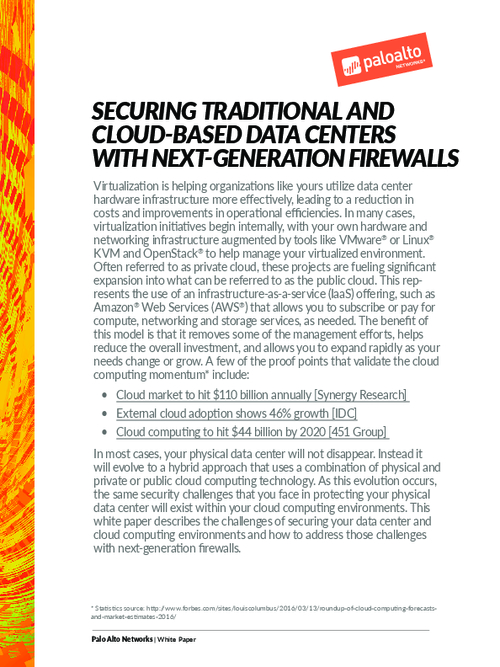 Securing Traditional and Cloud-Based Data Centers with Next-Generation Firewalls