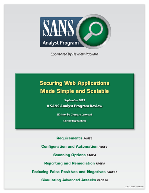 Securing Web Applications Made Simple and Scalable