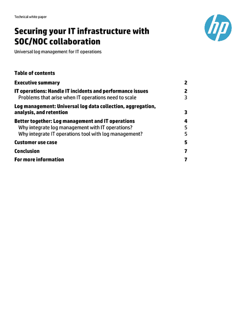 Securing Your IT Infrastructure with SOC/NOC Collaboration