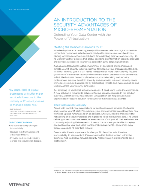 The Security Advantages of Micro-Segmentation