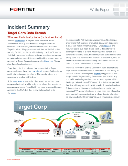 Security Incident Report: Data Breach at Target Corporation