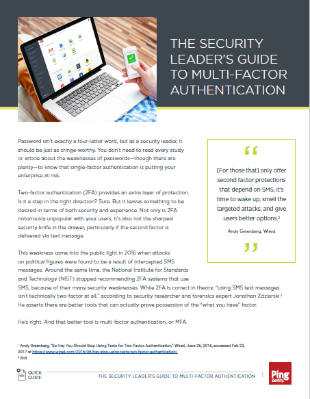 The Security Leader's Guide to Multi-Factor Authentication