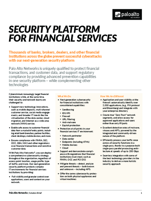Security Platform for Financial Services