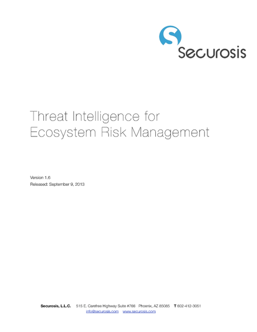 Securosis: Threat Intelligence for Ecosystem Risk Management