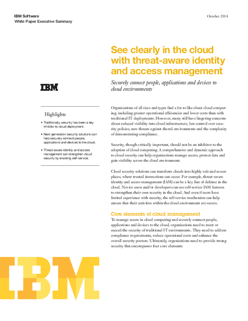 See Clearly in the Cloud with Threat-Aware Identity and Access Management