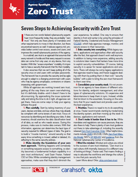 Seven Steps to Achieving Security with Zero Trust