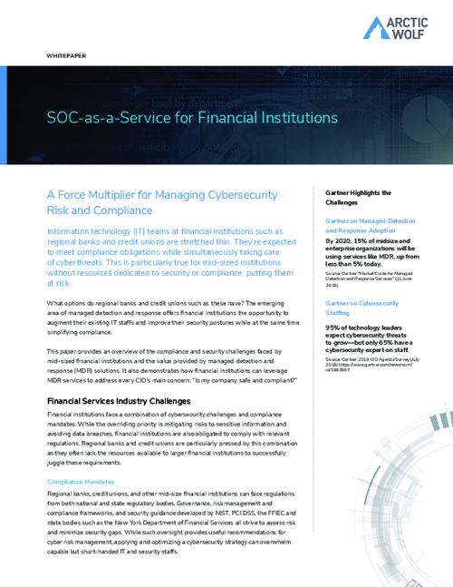SOC-as-a-Service for Financial Institutions