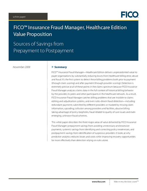 Sources of Fraud Savings from Prepayment to Postpayment