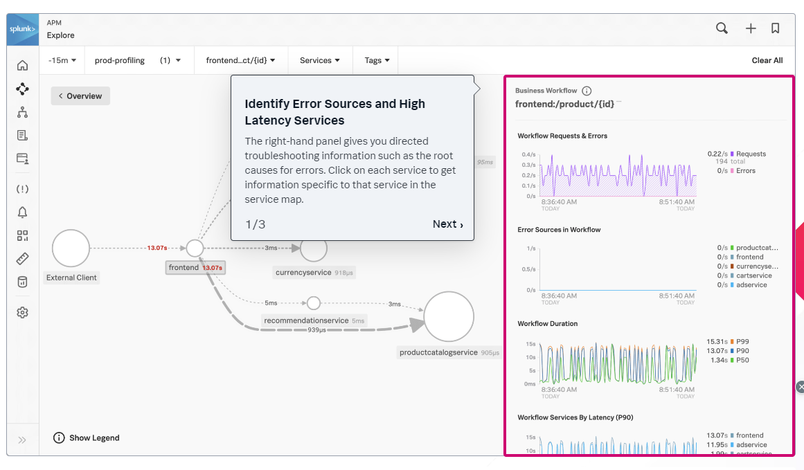 Splunk APM Guided Product Tour