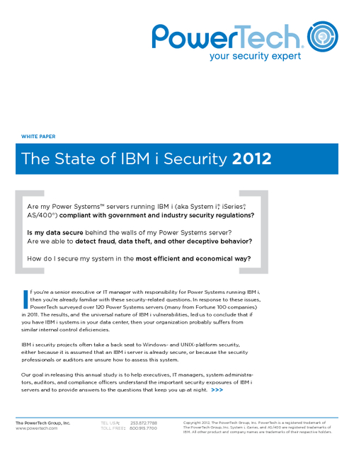 The State of IBM i Security Study 2012