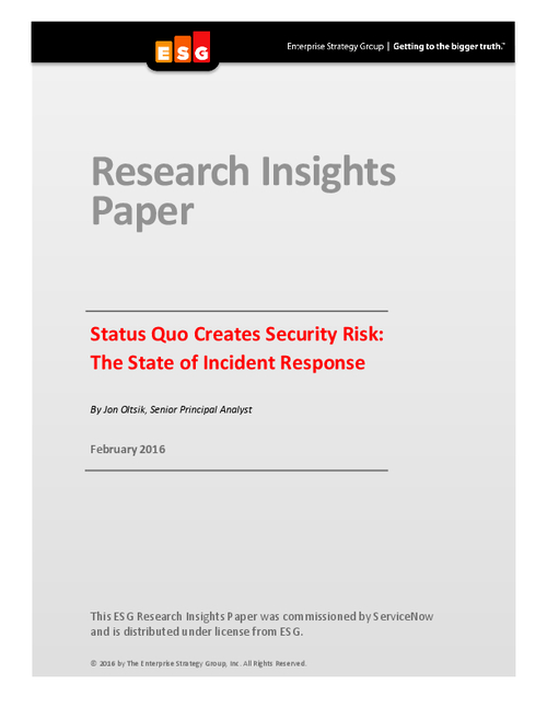 Status Quo Creates Security Risk: The State of Incident Response