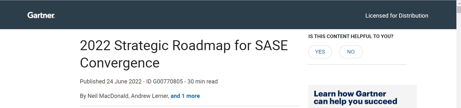 A Strategic Roadmap to SASE Convergence