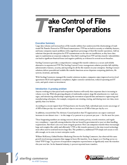 Take Control of File Transfer Operations