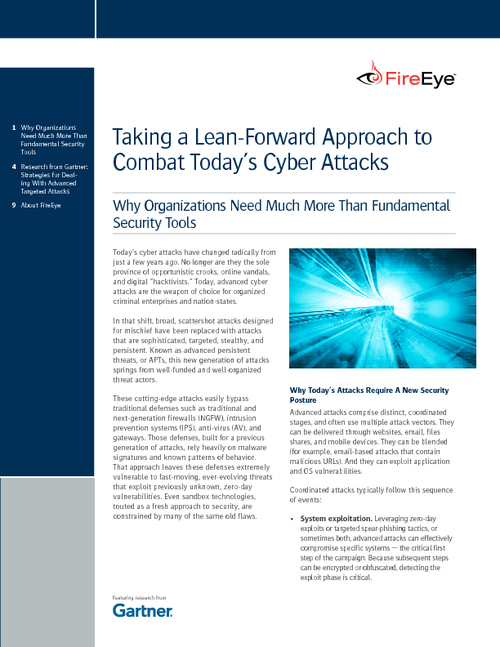 Taking a Lean-Forward Approach to Combat Today's Cyber Attacks