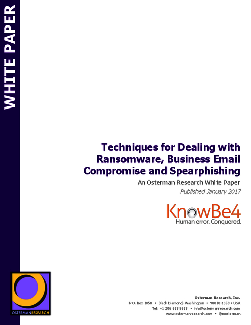 Techniques for Dealing with Ransomware, Business Email Compromise, and Spearphishing