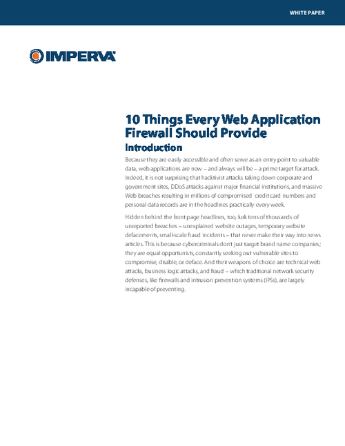 Ten Features Every Web Application Firewall Should Provide