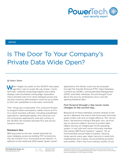 Is The Door To Your Company's Private Data Wide Open?