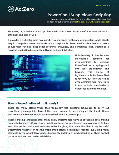 Threat Insight: PowerShell Suspicious Scripting